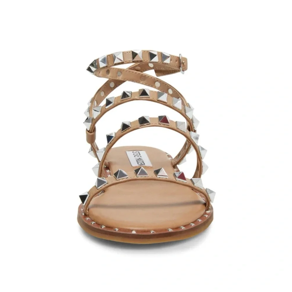 NWT *STEVE MADDEN* Leather 🧳TRAVEL🧳 Sandals … *STUDS* … Size: 8.5 - Picture 2 of 7